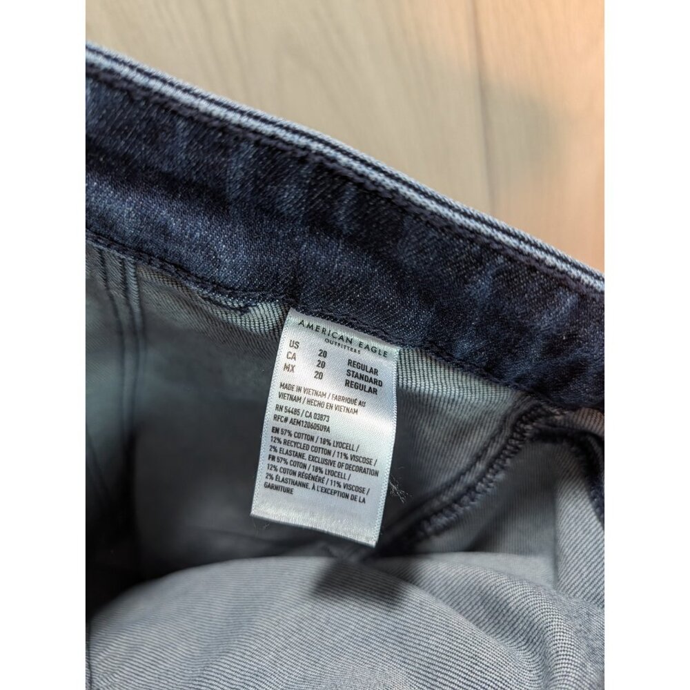 American Eagle Jeans Women 20 Super High-Rise Baggy Wide Leg Blue Dark Wash - Picture 9 of 12